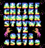 Bundle 36 Unicorn Alphabet Numbers Letters Words Creation Kit Fantasy Horse Fairy SVG JPG PNG Layered Cutting Files For Silhouette Cricut and More