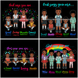 Bundle 4 God Says You Are Kids Girls Boys Kids Children Bible Quote .SVG Cut Files For Silhouette Cricut and More!