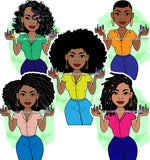 Bundle 5 Lola Beauty Salon Make Up Artist Business Owner Element Logo Melanin African American Woman Black Girl Magic SVG JPG PNG Layered Cutting Files For Silhouette Cricut and More