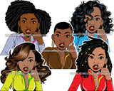 Bundle 20 Afro Lola Mean Queen Boss Lady Gold Teeth Grill Fashion Peace Sign Hustler Black Girl Magic Nubian Melanin Popping  SVG Cutting Files For Silhouette Cricut and More