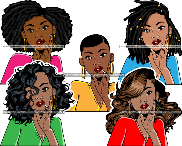Bundle 20 Afro Lola Mean Queen Boss Lady Gold Teeth Grill Fashion Peace Sign Hustler Black Girl Magic Nubian Melanin Popping  SVG Cutting Files For Silhouette Cricut and More