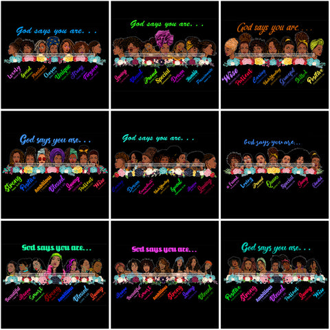Bundle 9 God Says You Are Friends Together Melanin Queen Brown Sugar Dope Bible Quotes .SVG Cut Files For Silhouette Cricut and More!