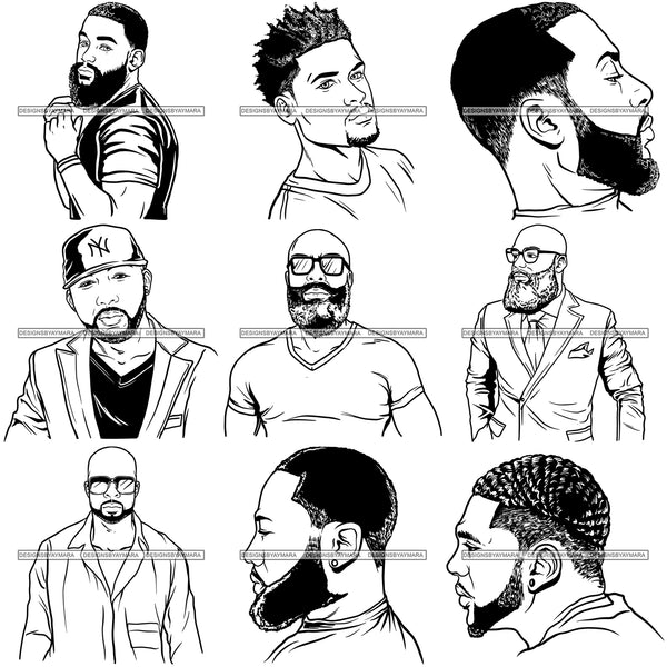 Super Bundle 100 Attractive Man Bearded Hipster Model Fashion Male Guy Stylish Mustache Close-up Sexy Macho Manly SVG Files For Cutting