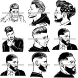 Super Bundle 100 Attractive Man Bearded Hipster Model Fashion Male Guy Stylish Mustache Close-up Sexy Macho Manly SVG Files For Cutting