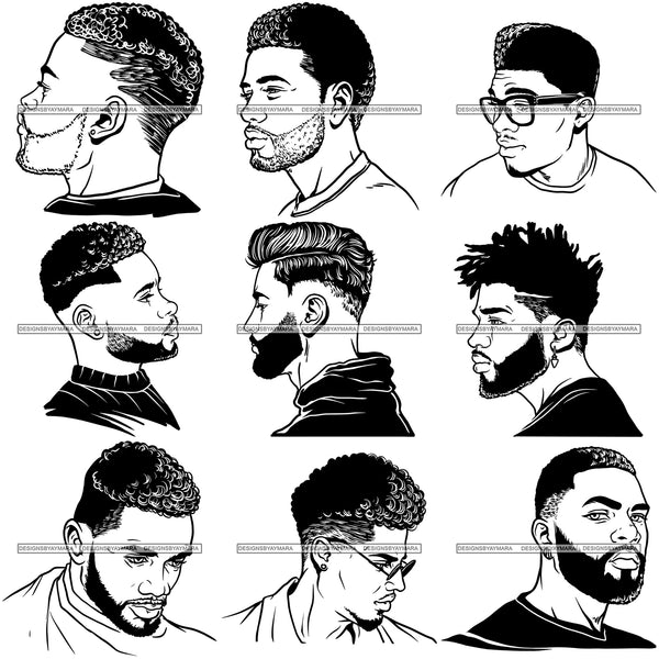 Super Bundle 100 Attractive Man Bearded Hipster Model Fashion Male Guy Stylish Mustache Close-up Sexy Macho Manly SVG Files For Cutting