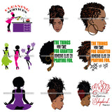 Bundle 9 Afro Goddess Hot Selling Designs Black Girl Magic Melanin Popping Hipster Girl SVG JPG PNG Layered Cutting Files For Silhouette Cricut and More