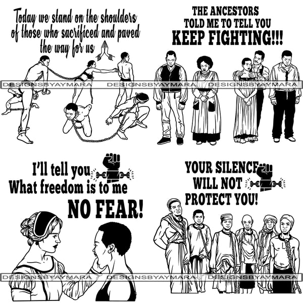 Juneteenth Freedom Slavery African American History SVG Quotes Cut Files For Silhouette and Cricut