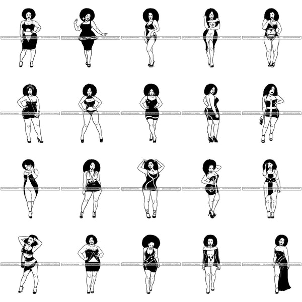 Bundle 20 Afro Caribbean Goddess SVG Cutting Files For Silhouette Cricut and More