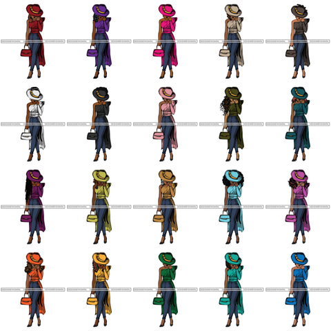 Bundle 20 Afro Lola Flow Too Strong Elegance Elegant Woman Glamour Sexy Confident Lady .SVG Clipart Vector Cutting Files