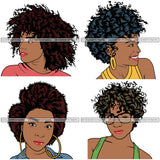 Bundle 4 Afro Woman Melanin Popping SVG Files For Cutting and More!