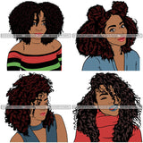 Bundle 4 Afro Woman Melanin Popping SVG Files For Cutting and More!