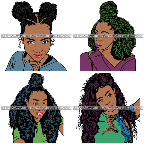 Bundle 4 Afro Woman Melanin Popping SVG Files For Cutting and More!