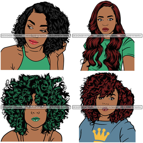 Bundle 4 Afro Woman Melanin Popping SVG Files For Cutting and More!