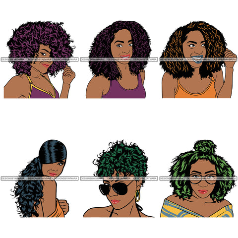Bundle 4 Afro Woman Melanin Popping SVG Files For Cutting and More!