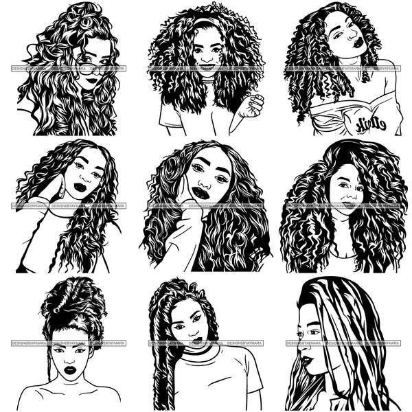 Special Bundle 50 Afro Beautiful Woman SVG Only For $10.99 Cutting Files For Silhouette and Cricut