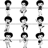 Bundle 9 Afro Sexy Queen Betty SVG Cutting Files For Cricut and Silhouette