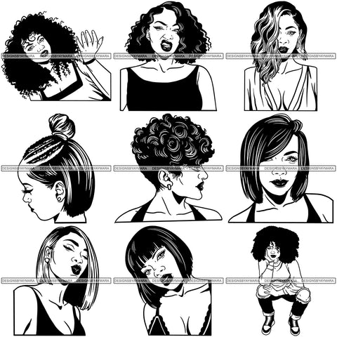 Bundle 9 Afro Independent Successful Woman SVG Cutting Files For Silhouette Cricut and More