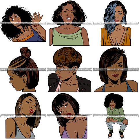 Bundle 9 Afro Independent Successful Woman SVG Cutting Files For Silhouette Cricut and More