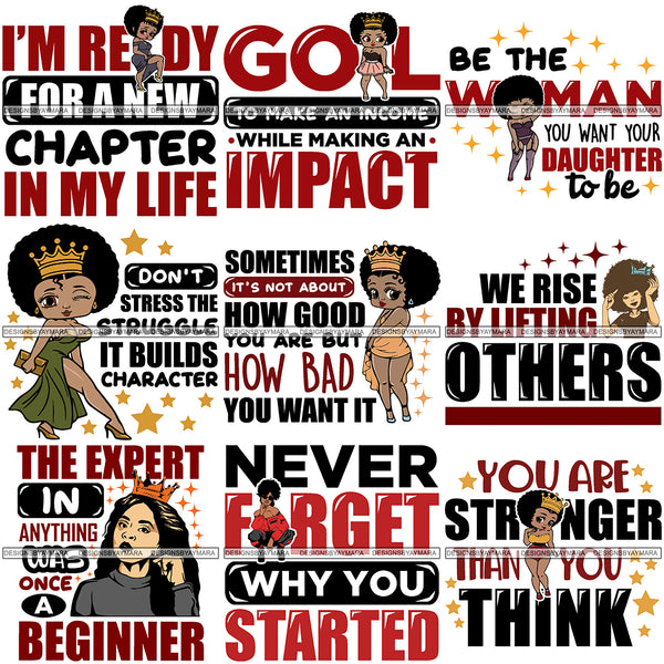 Bundle 9 Dope Diva Blessed Life Quotes SVG Cutting Files For Silhouette Cricut and More