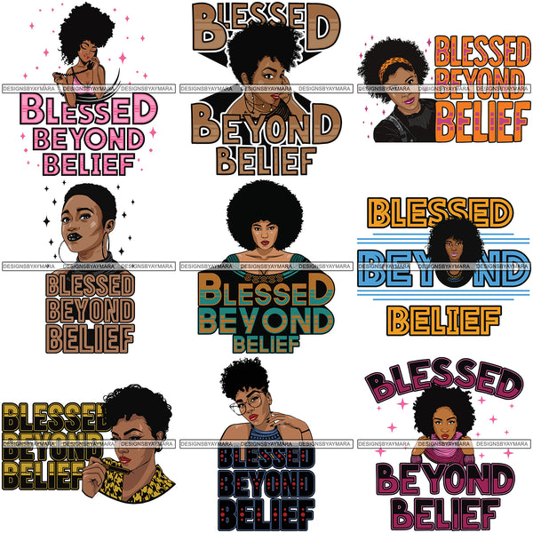 Super Bundle More Than 90 Afro Woman God Lord Life Quotes SVG Cutting Files For Silhouette and Cricut and More!