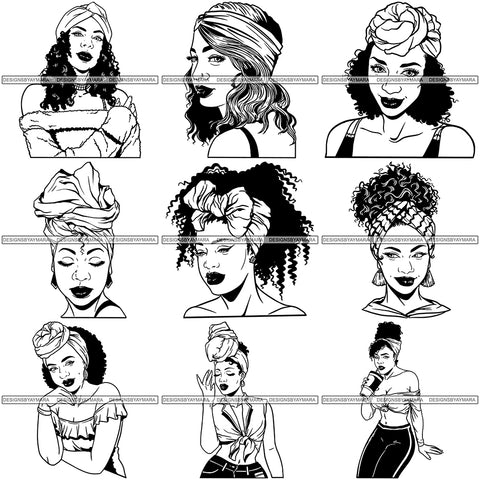 Bundle 9 Afro Independent Successful Woman SVG Cutting Files For Silhouette Cricut and More