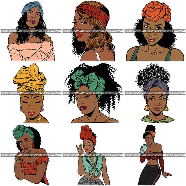 Bundle 9 Afro Independent Successful Woman SVG Cutting Files For Silhouette Cricut and More