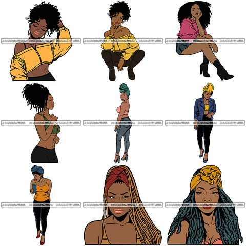 Bundle 9 Afro Independent Successful Woman SVG Cutting Files For Silhouette Cricut and More