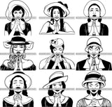 Bundle 9 Afro Woman Praying SVG Cut Files For Silhouette and Cricut