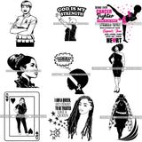 Free Bundle 9 Afro Woman SVG Cut Files For Silhouette and Cricut