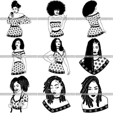 Bundle 9 Afro Independent Successful Woman SVG Cutting Files For Silhouette Cricut and More