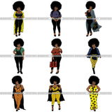 Bundle 9 Afro Lola Melanin Popping SVG Cutting Files For Silhouette Cricut and More!