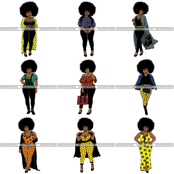 Bundle 9 Afro Lola Melanin Popping SVG Cutting Files For Silhouette Cricut and More!