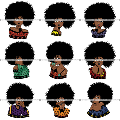 Bundle 9 Afro Lola Melanin Popping SVG Cutting Files For Silhouette Cricut and More!