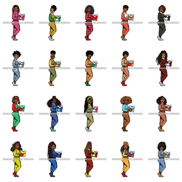 Bundle 80 Afro Lola Winter Merry Christmas Santa Quotes .SVG Cutting Files For Silhouette and Cricut and More!