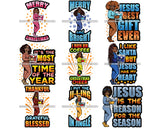 Bundle 80 Afro Lola Winter Merry Christmas Santa Quotes .SVG Cutting Files For Silhouette and Cricut and More!