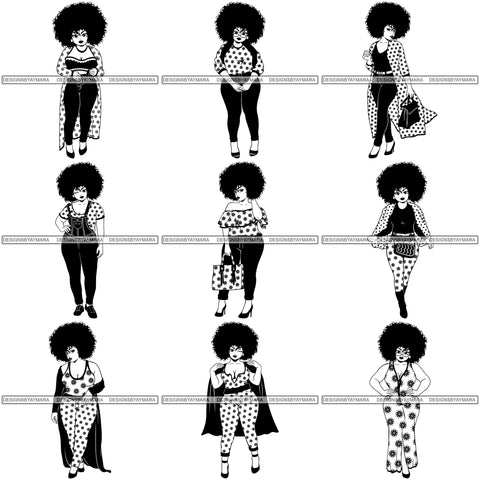 Bundle 9 Afro Lola Melanin Popping SVG Cutting Files For Silhouette Cricut and More!