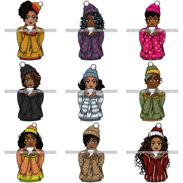 Bundle 80 Afro Lola Winter Merry Christmas Santa Quotes .SVG Cutting Files For Silhouette and Cricut and More!