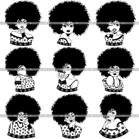 Bundle 9 Afro Lola Melanin Popping SVG Cutting Files For Silhouette Cricut and More!