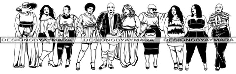 Bundle 10 BBW Woman Svg Big and Bougie Sexy Curvy Doll Perfect For Cutting .SVG