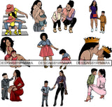 Bundle of 10 Happy Mother's Day Beautiful Woman Mom Child Goddess True Love  .SVG .JPG .PNG Vector Clipart Not For Cutting