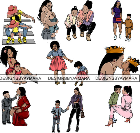 Bundle of 10 Happy Mother's Day Beautiful Woman Mom Child Goddess True Love  .SVG .JPG .PNG Vector Clipart Not For Cutting