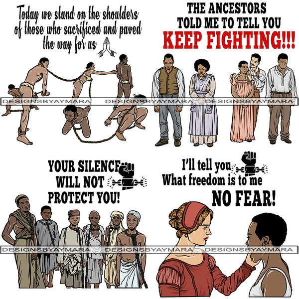 Bundle 4 Juneteenth Ancestors Slavery PNG File For Print