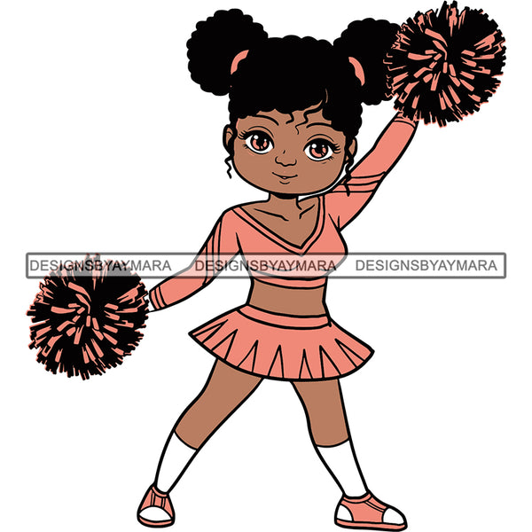 Afro Cheerleader Woman SVG Cutting Files For Silhouette Cricut and More