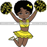 Afro Cheerleader Woman SVG Cutting Files For Silhouette Cricut and More