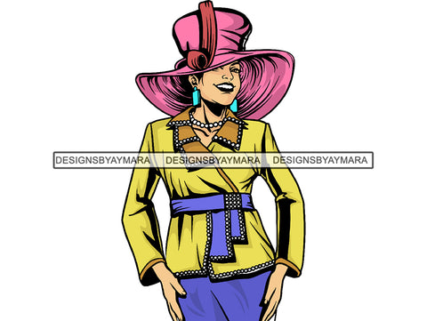 Classy Church Lady Black Woman SVG African American Ethnicity Fabulous Glamorous Old school Hat  Queen Diva Beautiful People Princess