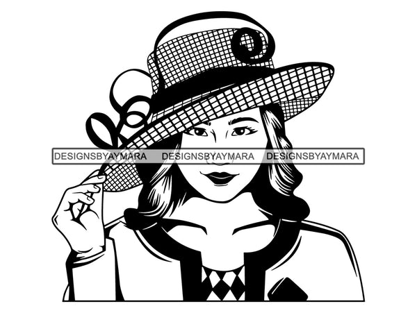 Classy Church Lady White Woman SVG Caucasian Ethnicity Fabulous Glamorous Old school Hat  Queen Diva Beautiful People Princess