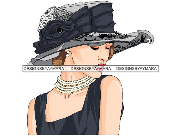 Classy Church Classy Lady Woman Caucasian Ethnic Fabulous Glamorous Old School Hat Queen Diva .SVG .EPS.PNG.JPG Vector Clipart
