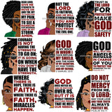 Bundle 20 Afro Woman Half Face God Lord Inspirational Quotes Black Girl Magic Melanin Popping Classy Lady SVG JPG PNG Cutting Files For Silhouette Cricut and More