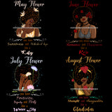 Bundle 12 Birthday Flowers Girls African American Woman Melanin Nubian Afro Hairstyle JPG PNG Files For Silhouette Cricut and More