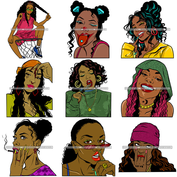 Bundle Of The Century 100 Afro Bad Ass Street Urban Goddess Hustle Woman Money Maker .SVG Cutting Files For Silhouette and Cricut and More!